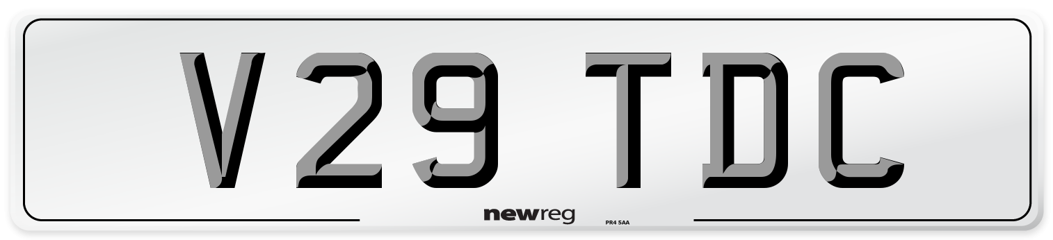 V29 TDC Number Plate from New Reg